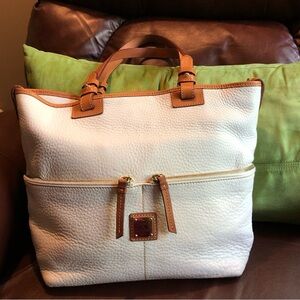 Dooney & Bourke Cream & Tan Small Tote